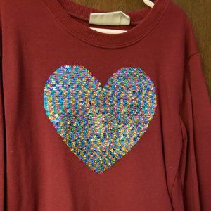 Girls Flip Sequins Cotton Long Sleeve Top
